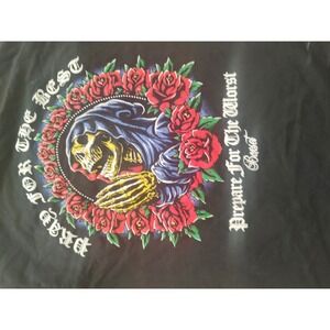 BOXSET Black Grim Reaper Rose Graphic T Shirt Mens Large Cotton